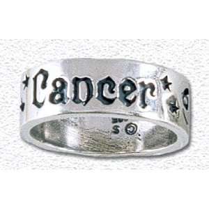 Solid Sterling Silver Zodiac Band Ring   Cancer Please specify size 7