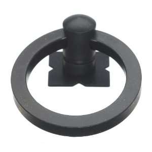   Knobs M638 Smooth Ring 1 9/16 w/Backplate Ring Pull   Patina Black