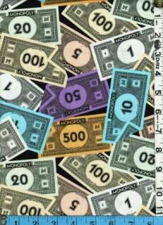Fabric QT MONOPOLY game PAPER MONEY Toss NEW  