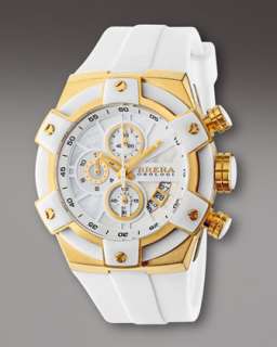 43mm Federica Watch, White and Gold