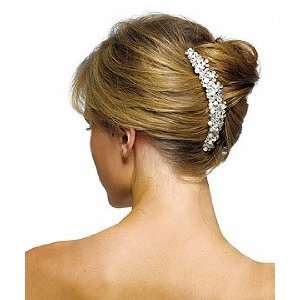   Pearls & Crystal Flowers Wedding Hair Comb: Health & Personal Care