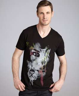 Casualties of Summer black cotton Smoke graphic v neck t shirt