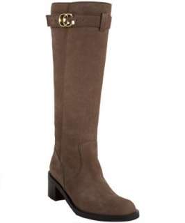 Gucci light brown suede GG Running tall boots   