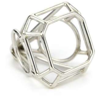 Pure Dead Brilliant Kind Diamonds Silver Cocktail Faceted Ring 