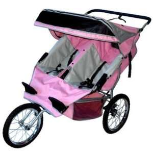   Pink Dual Double Jogging Stroller Jogger Baby Twins 