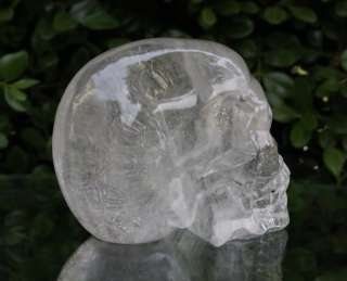CLEAR 3.0 Natural Quartz Rock Carved Crystal Skull 15.7 OZ Healing 