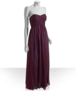 Laila merlot silk chiffon strapless long dress  BLUEFLY up to 70% off 