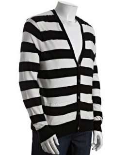Ralph Lauren Black Label black stripe cashmere Tacking cardigan 