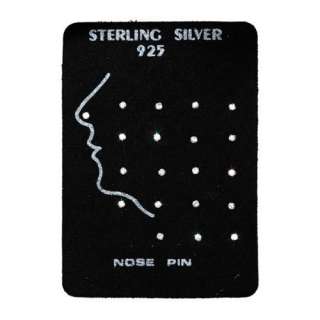 CZ Sterling Silver Nose Stud Pin*Ball End*Colors +Bonus  