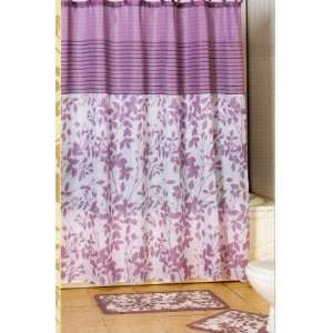   Purple Branches Bathroom Rug Shower Curtain Mat / Rings Home