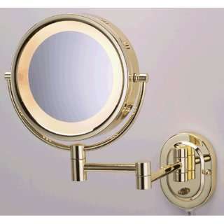  Lighted 5x Make up Mirror in Brass Finish for Makeup