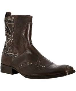 Mark Nason dark brown leather Sham studded cross boots   up 