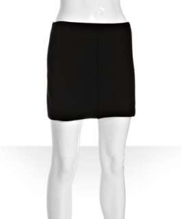 Nili Lotan black wool cashmere mini skirt  