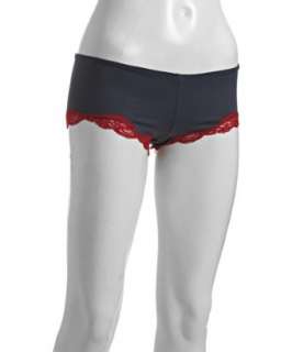 Only Hearts grey and red stretch Delicious lace hipster briefs 