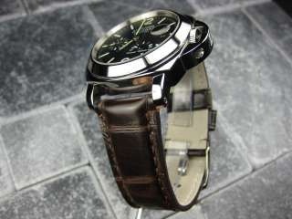 24mm ELITE GATOR Leather Strap Band Tongue for PANERAI  