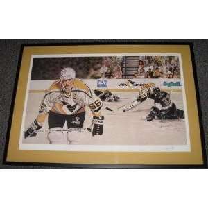  Mario Lemieux Signed Framed 29x41 Tom Robb Lithograph 
