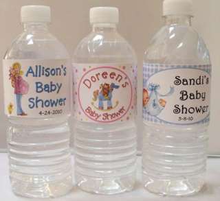 BABY SHOWER FAVORS WATER BOTTLE LABELS PERSONALIZED 25  