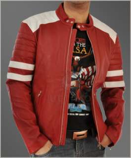 Fight Club Red & White Project Mayhem Retro Motorcycle Slim Fit 