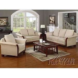  Acme Furniture Cream Microfiber Sofa 5 Piece 05230 Set 