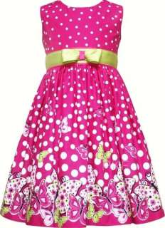 NEW Girls PINK & LIME DAISY BUTTERFLY Size 6 Dress Spring Easter 