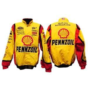    #22 Kurt Busch Yellow Pennzoil Uniform Jacket L
