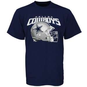 Reebok Dallas Cowboys Navy Blue Big Helmet T shirt:  Sports 