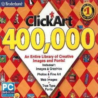 CLICKART 400,000 Images Fonts NEW for PC XP Vista Win 7 SEALED DVD ROM 