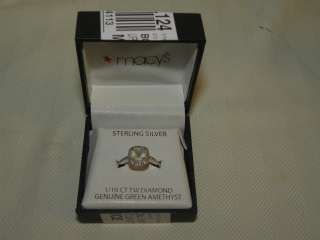   Sterling Silver Ring, Green Quartz Macys new $130.00  