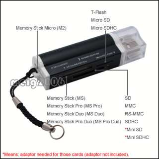 USB2.0 All in 1 Multi Memory Card Reader for Micro SD SDHC MS TF SD M2 