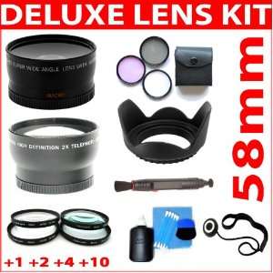   Lens Hood + Lens Cleaning Kit For Canon, Nikon, Olympus, Pentax & Sony