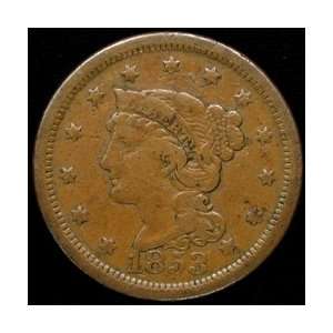  1853 U.S. Large Cent Coin   Braided Hair Variety 