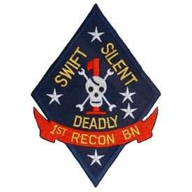 MARINE CORPS 1ST RECON SWIFT SILENT DEADLY SKULL PATCH  
