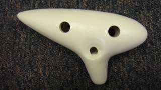 New White Color 12 Holes Alto C Ocarina Flute   Free U.S Shipping 