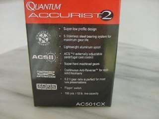   Quantum Accurist AC501CX Left Hand Baitcasting Reel Lefty IRODIUM RED