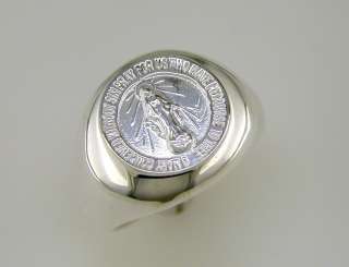 Mens Virgin Mary Ring Sterling Silver Size 11  
