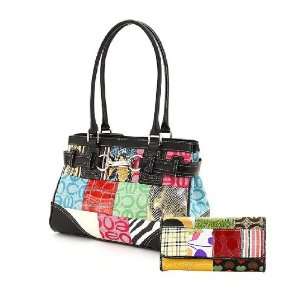   & Patchwork Handbag & Wallet Black Trim 1460CR# 