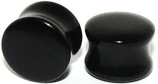 PAIR 9/16~14mm Organic Black Onyx Stone Saddle Plugs  