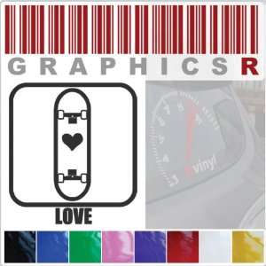   Decal Graphic   Skateboarding Skate Board Trick Love A105   Black