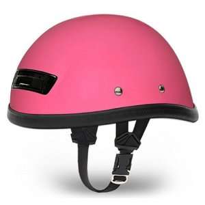   Pink Vented Skull Cap Novelty Motorcycle Helmet [Medium] Automotive