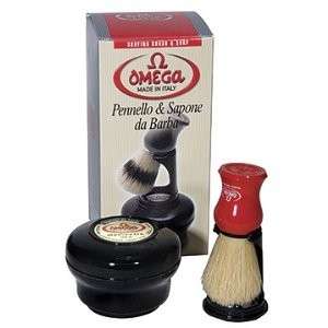 Omega 46065 Shaving Set with Brush, Holder & Soap in Bowl. Free Fast 