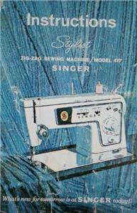 Singer 477 Stylist Sewing Machine Instruction Manual On CD