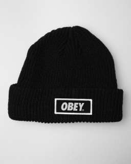 Obey Standard Issue Beanie Winter Knit Cap Hat   Black  
