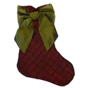  Trimmery Quilted Red Satin Christmas Stocking with Big 