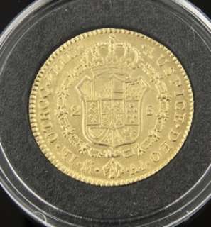   of 5 Pure Gold Spanish American Escudo Coins, Original Coins 1786 1808