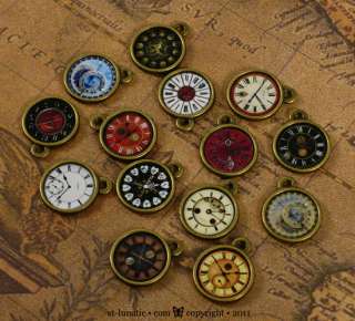 Steamed~miniature Steampunk Pocket Watch Clock Charm  