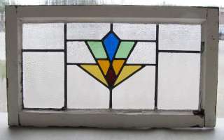 Antique Stained Glass Window 5 color Art Deco Burst  