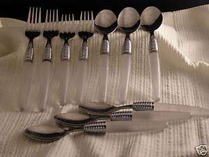 Lot STAINLESS STEEL Frosted FLATWARE Utensils (10 pc)  