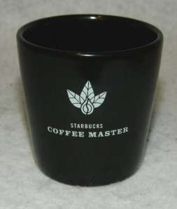Starbucks Coffee Master Espresso Syrup SHOT GLASS Black & White 2004 