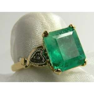    Colombian Emerald & Diamond Accent Gold Ring 