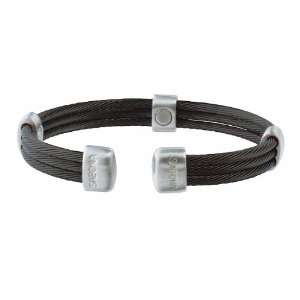  Sabona Trio Cable Black/Satin Stainless Magnetic Bracelet 